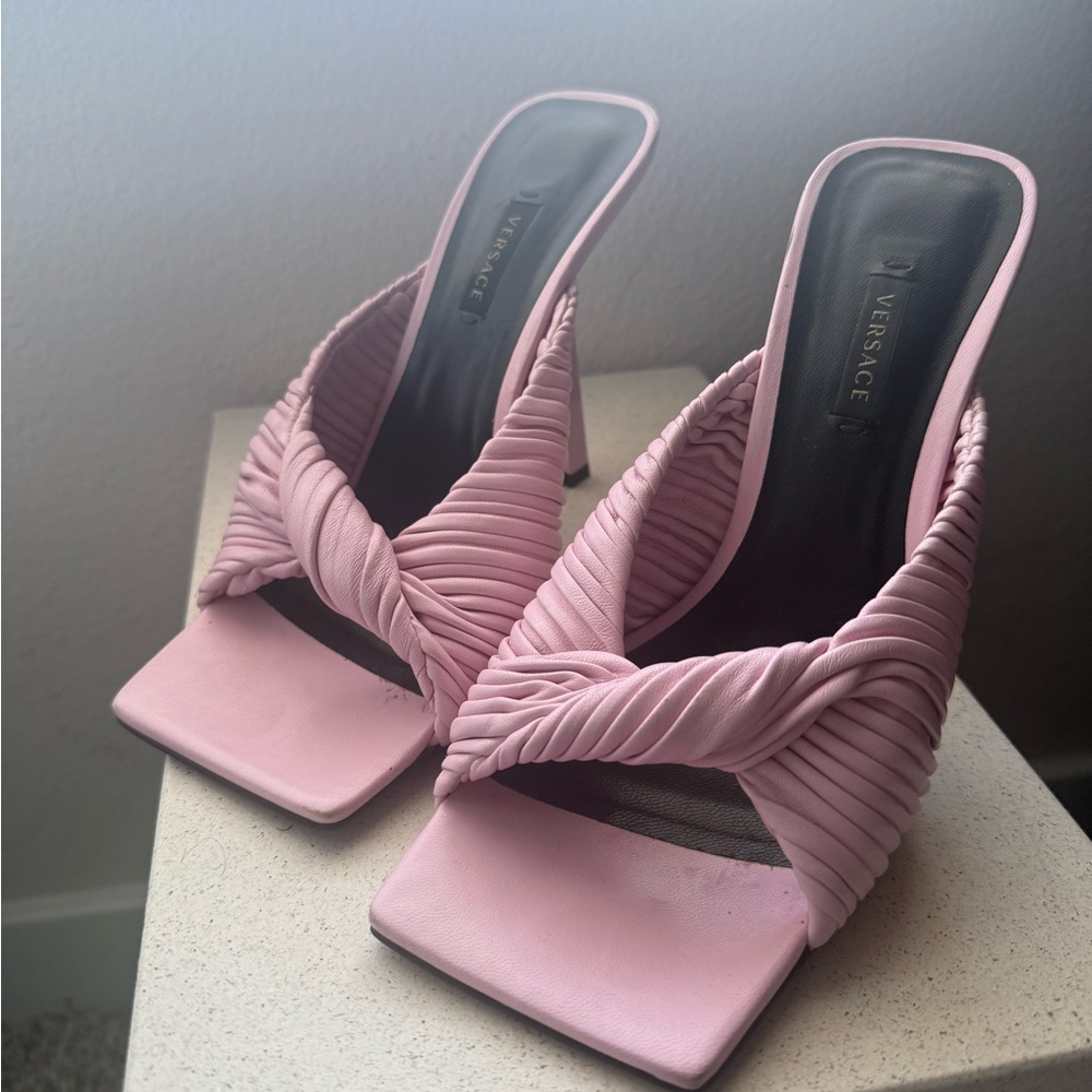 Versace Pink Pleated Heels